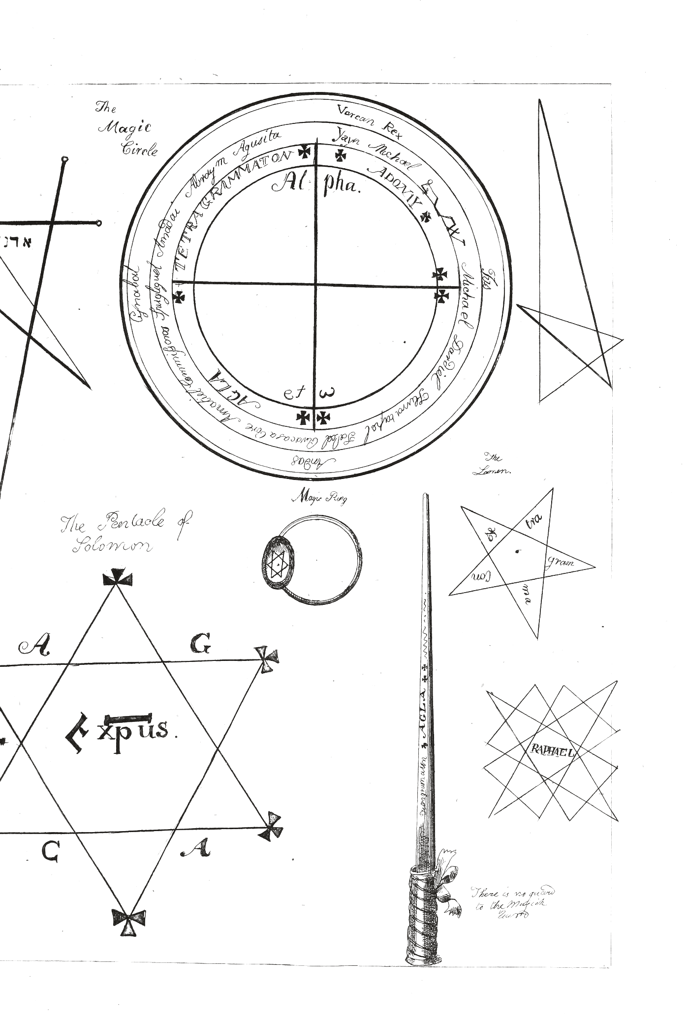 The magic circle and the pentacle of Solomon, engraved 1801